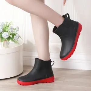 무광 발목장화 여성 레인부츠 패션장화 장마철 방수 장화 작업 농사 설거지 용 장마철 레인부츠 여성 텃밭