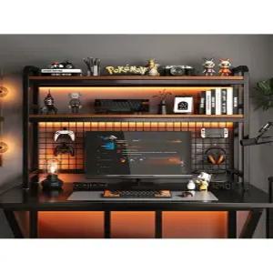 컴퓨터 선반 랙 철제 책상 위 프린터 책상정리 사무실 사무용 가정용 천공 크 침실 용