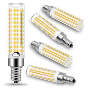 젠밍 E12 LED 전구 100W 할로겐 동등, 디밍 가능한 미니 칸델라브라 10W 1000LM, 웜 화이트 3000K, 가정용 조명용 플리커 AC 120V 없음, 5팩