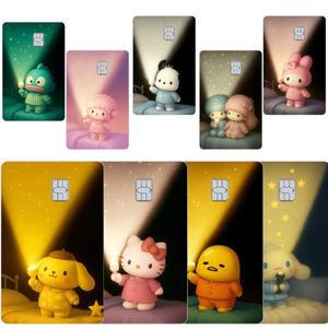 애니메이션 귀여운 시나모롤 행요돈 포차코 마이멜로디 창의적인 카드 스킨 스티커 장식 필름 선물