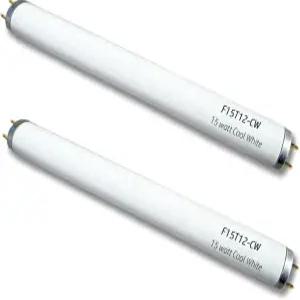 Cemlorot 2팩 F15T12-CW 쿨 화이트 15와트 형광등 18인치 4100K 스트레이트 선형 예열 램프 T12 튜브