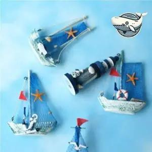 [골드스마일]해안가 디스플레이 미니어처 돛단배 장식 소품