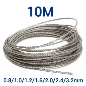 스텐 와이어 로프 10M 절단 판매 (수량만큼 연결) 와야 규격 0.8~3.2mm 와이어 줄 빨래줄 공예 액자걸이