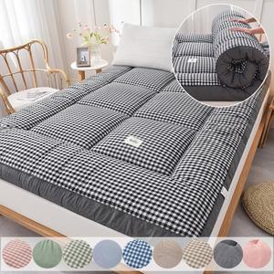 두꺼운 푹신한 매트리스 토퍼 퀸 사계절용 캠핑 수면 패드 매트 거실 킹사이즈 자동차 소프트 필드