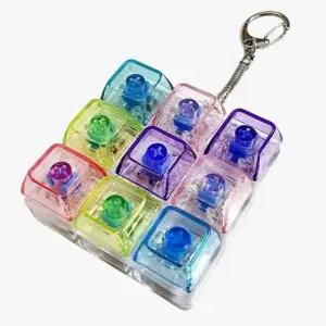 딸깍이 불빛 9구 무지개 딸깍이 키링 LED