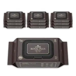 [리벤스][SSG 단독 특가][리벤스] 로얄 플러스 도톰한 엠보싱 물티슈 캡형 70매 x 10팩