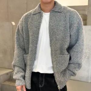 [다잇템]남자 부클 울니트 카라넥 투포켓 가을 자켓