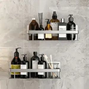 욕실용품 깔끔한 정리대 욕실거치대 화장실선반 무타공 물빠짐 수납 호텔 린스 샴푸 바디워시 코너선반