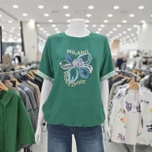 [벨라디터치]밑단 스트링 티블라우스 V3F27_GN