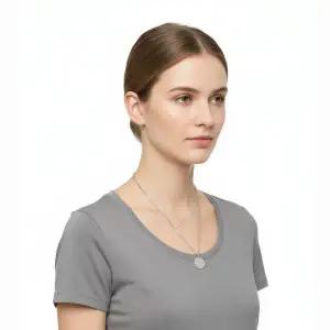 북유럽 감성 25FW 실버 로고 펜던트 목걸이 (C50456 DTY)