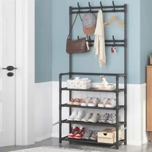 멀티 수납정리대 옷정리 신발장 철제 행거 랙 4단 시스템행거 수납장 수납선반 옷걸이행거