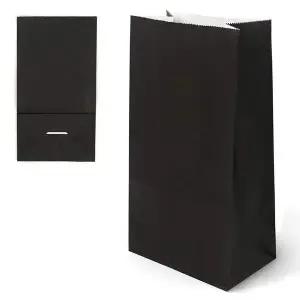 10P 각대 봉투 검정 13x8x24cm 종이 무지 포장 선물 무지쇼핑백