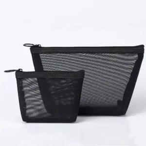 보이는필통 블랙 홀로그램 보이는 이너가방 보조파우치 1set