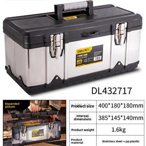 17 인치 스테인레스 스틸 도구 케이스 잠금 디자인 다기능 상자 뚜껑 손잡이가있는 휴대용 주최자 보관