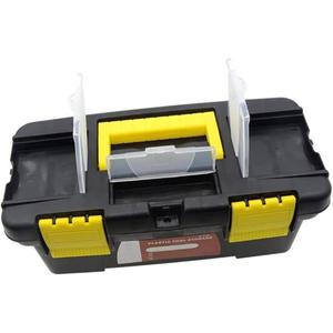 10인치 이중층 도구 보관함, 휴대용 공구 케이스, 2층 플라스틱 상자 보관