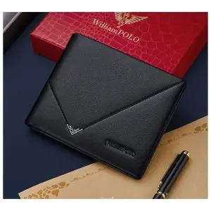 남성용 소가죽 로고 장식 반지갑 남성소가죽 지갑