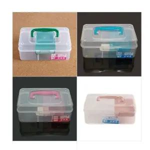 2칸 다용도 수납 케이스 투명 보관함