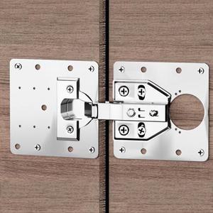 캐비닛 힌지 수리 플레이트 키트 주방 찬장 도어 장착 구멍 포함 평면 고정 브래킷 가정용 도구