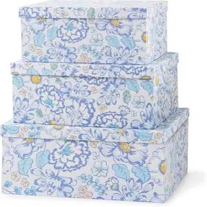 홈 데코용 소울 레인 장식 판지 보관함 스카이 메도우 3종 세트 뚜껑이 있는 플로럴 둥지 기념품 및 사진용