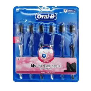 오랄비 초미세모 칫솔 6개 코탄력 치솔 홍차 블랙티