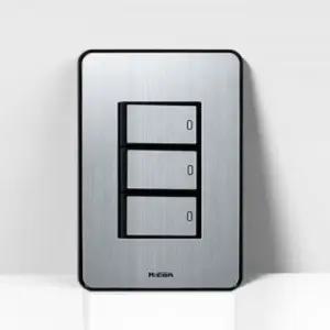 현대 3구스위치 실버 전기 전등 벽 스위치 커버