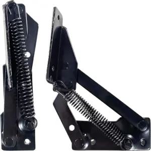 이델라이 스프링 힌지 1쌍 90도 접이식 팅 브래킷 소파 침대 캐비닛 도어 가구 보관함(블랙1)에 적합