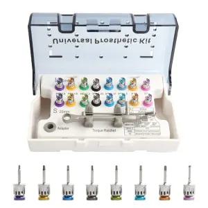 치과 임플란트 토크 렌치 범용 키트 10-70Ncm 조절 가능 래칫 16개 포함 복원 도구 안전/분해 완전 자동