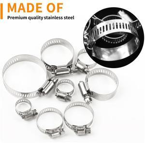 호스 클램프 세트 스테인리스 스틸 조절식 웜 기어 스크류 밴드 파이프 연료 튜브 수도꼭지 고정 장치 키