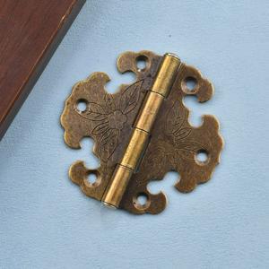 구리 골동품 철 시트 경첩 오래된 스타일 외부 옷장 녹나무 상자 가구 청동