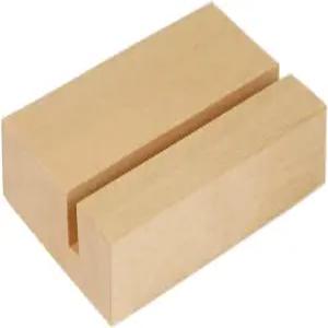 UNIQOO 3.5 버치 우드 스탠드 월간 책상 캘린더 나무 블록 베이스 카드 재고 홀더 오피스 홈 리테일 리셉션