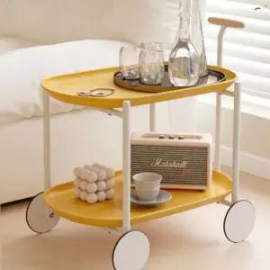 [RIZPICK]테이블 트롤리 우드 핸들 사이드 왜건 소파 주방 카트