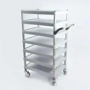 업소용 이동식 배식대 호텔 병원 식당 트레이 카트 8단 운반 웨건