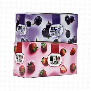 딸기모양미니젤리 과일 모양 미니젤리 (곽) (포도+딸기) 2종세트