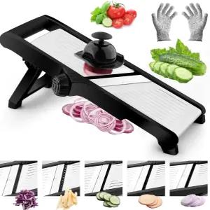 Kicten용 VEKAYA 만돌린 슬라이서 조절 가능한 야채 푸드 초퍼 감자 토마토 채소 커터 스테인리스 스틸