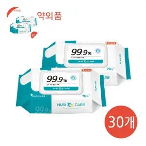 의약외품 누리케어 손소독물티슈 70매 30개