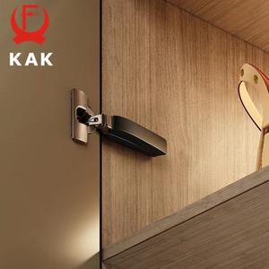 KAK 2PCS 숨겨진 유압 주방 경첩 블랙 소프트 닫기 캐비닛 도어 힌지 댐퍼 찬장 하드웨어 가구