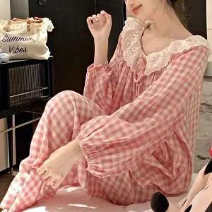 [유어하젤] 달콤 체크 파자마 잠옷 세트_S4689