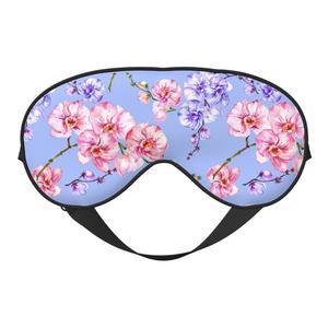 YNXTYB 퍼플 핑크 오키드 플라워 슬립 마스크 - 아트 실크, 통기성, 조절 가능, 피부 친화적 4인치 x 8인치 , 플로럴 패턴