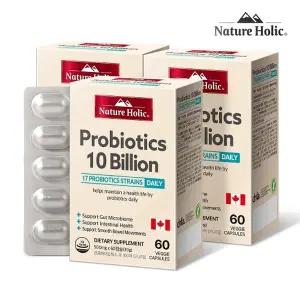 네이처홀릭 캐나다 100억 유산균 3박스 총180캡슐 6개월분