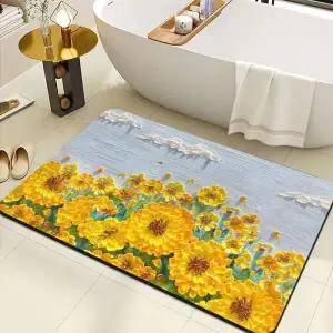 1+1 규조토발매트 유채화 화장실 욕실 발매트