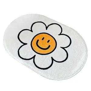 스마일 플라워 초극세사 발매트 소형 침실매트