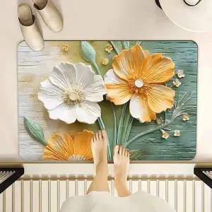 규조토 3D 플라워 입체 빨아쓰는 발매트 주방 매트 꽃매트