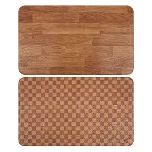 국산 우드 주방 싱크대 씽크대 PVC 양면 발 매트 소
