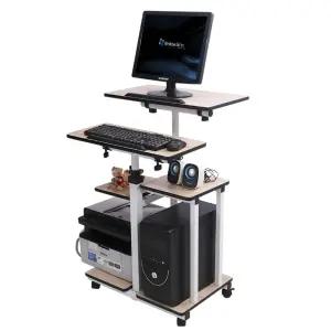 철제 높이조절 스탠딩 서서 책상 테이블 화이트 데스크 노트북 이동식