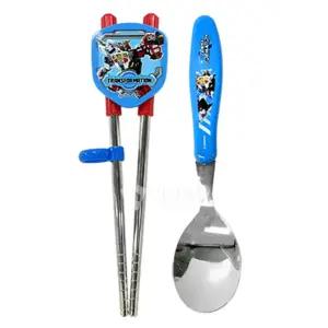 헬로카봇 스푼 양손 교정 젓가락/어린이/연습용/유아/스텐레스/키즈/저분/캐릭터/젓가락질/아이/아동/초등