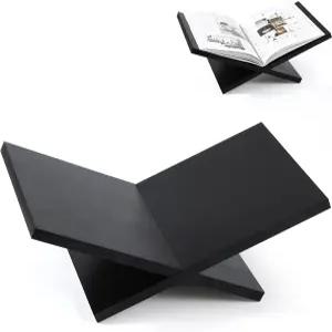 호노슨 오픈 디스플레이 책꽂이 16 x 9 6 인치 나무 큰 독서용 성경 잡지용 X자형 요리책꽂이 미술 교과서