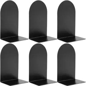 히지위미 금속 책꽂이 무거운 책을 위한 6Pc 홈 오피스 학교 및 데스크톱 정리함을 책/CD 보관용 블랙