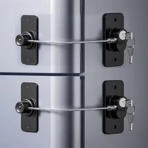 키지시 냉장고 잠금장치 2팩 열쇠가 달린 캐비닛 서랍 식기세척기 화장실 및 안전 트레이스리스 드릴링