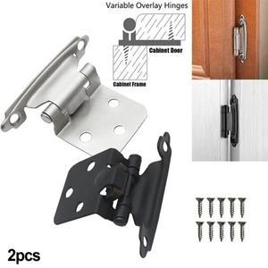 2pcs 캐비닛 경첩 오버레이 자체 폐쇄 얼굴 마운트 찬장 도어 유압 버퍼 스프링 가구 하드웨어