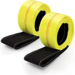 2개의 2인치 x 6피트 팅 슬링 스트랩 10 000파운드 최대 수직 파손 강도 용량 나일론 트리 세이버 복구 웹